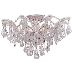 Maria Theresa Collection Crystal 5 Light Ceiling Mount in Classic Style - 19 Inches Wide by 11.5 Inches High