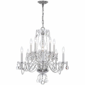 Crystal - Ten Light 2-Tier Chandelier in Traditional and Contemporary Style - 23 Inches Wide by 25 Inches High - 1083660