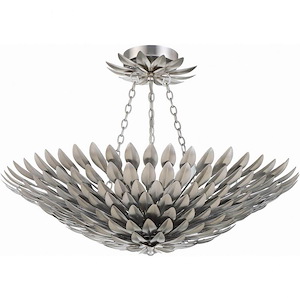 Broche - Six Light Semi-Flush Mount in Traditional and Contemporary Style - 24.5 Inches Wide by 11 Inches High