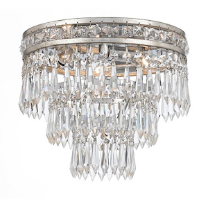 Mercer Crystal 3 Light Ceiling Mount in Classic Style - 12 Inches Wide by 9.25 Inches High