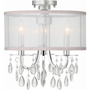 Hampton - Three Light Semi-Flush Mount in Minimalist Style - 14 Inches Wide by 17 Inches High - 430219