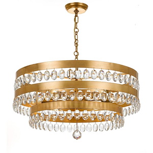Perla - Six Light Chandelier in Classic Style - 26 Inches Wide by 14.25 Inches High