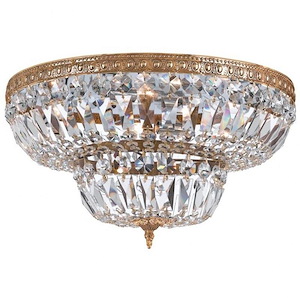 6 Light Flush Mount in Classic Style - 24 Inches Wide by 14 Inches High