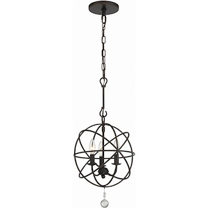 Solaris - Three Light Chandelier in Minimalist Style - 12 Inches Wide by 14 Inches High