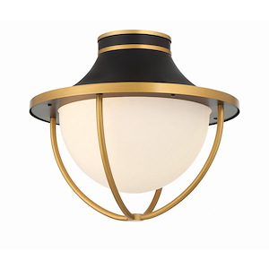 Atlas - 2 Light Outdoor Semi-Flush Mount-12 Inches Tall and 13.5 Inches Wide