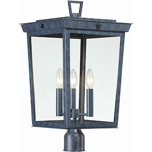 Belmont - 3 Light Outdoor Post Lantern In Minimalist Style - 12 Inches Wide By 22.25 Inches High