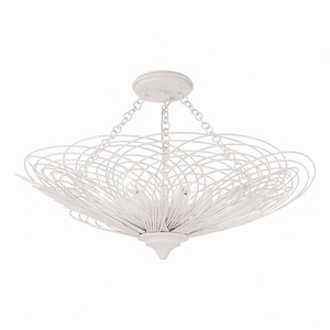 Doral - 6 Light Semi-Flush Mount-10 Inches Tall and 24 Inches Wide