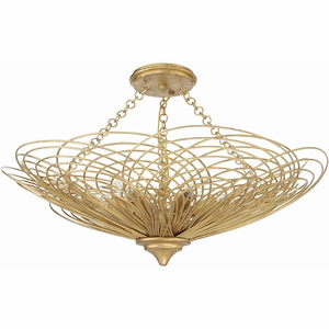 Doral - 6 Light Semi-Flush Mount-10 Inches Tall and 24 Inches Wide - 1320066
