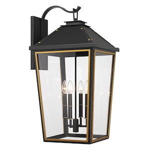 Hawkins - 4 Light Outdoor Wall Mount-29.75 Inch Tall and 15 Inch Wide