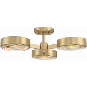 Orson - 3 Light Semi-Flush Mount-6.5 Inches Tall and 22.5 Inches Wide