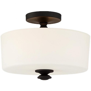 Travis - 2 Light Flush Mount in Minimalist Style - 12.5 Inches Wide by 9.25 Inches High