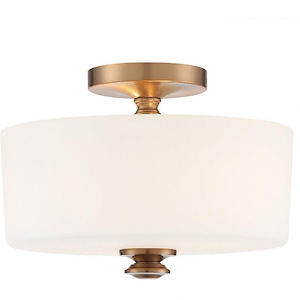 Travis - 2 Light Flush Mount in Minimalist Style - 12.5 Inches Wide by 9.25 Inches High