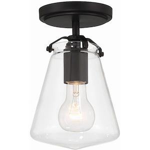 Voss - 1 Light Semi-Flush Mount-9.25 Inches Tall and 5.75 Inches Wide