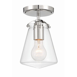 Voss - 1 Light Semi-Flush Mount-9.25 Inches Tall and 5.75 Inches Wide - 1320093