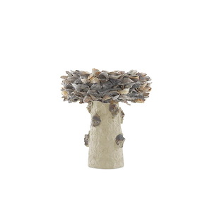 Oyster Shell - Small Bird Bath-14 Inches Tall and 13.5 Inches Wide - 861721