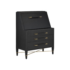 Verona - 3 Drawer Secretary Desk In Contemporary Style-46.5 Inches Tall and 36 Inches Wide - 1316531