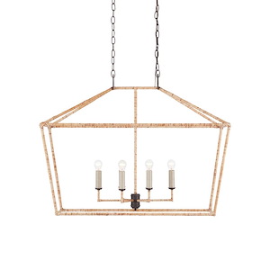 Denison - 6 Light Rectangular Chandelier In 34 Inches Tall and 40 Inches Wide - 1087564
