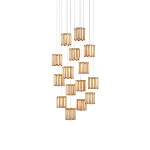 Daze - 15 Light Round Multi-Drop Pendant In 9 Inches Tall and 24.5 Inches Wide - 1087556