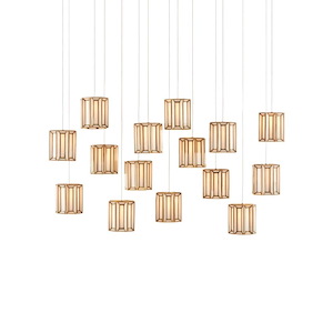 Daze - 15 Light Rectangular Multi-Drop Pendant In 9 Inches Tall and 48 Inches Wide - 1087555
