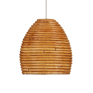 Beehive - 1 Light Round Pendant-9 Inches Tall and 6 Inches Wide - 1296889