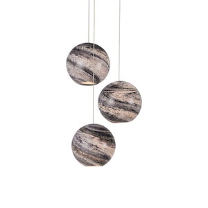 Palatino - 3 Light Round Pendant-11.5 Inches Tall and 10.5 Inches Wide - 1296484