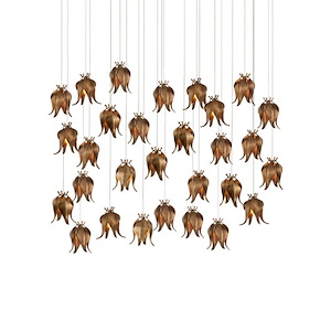 Iota - 30 Light Rectangular Pendant-23.5 Inches Tall and 54 Inches Wide - 1296892