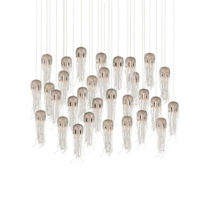 Medusa - 30 Light Rectangular Pendant-22 Inches Tall and 54 Inches Wide - 1297189