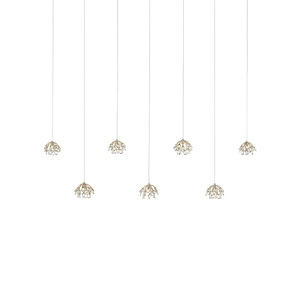 Crystal Bud - 7 Light Rectangular Pendant-8 Inches Tall and 58 Inches Wide - 1296516