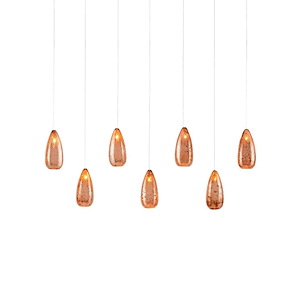 Rame - 7 Light Rectangular Pendant-21 Inches Tall and 58 Inches Wide - 1296517