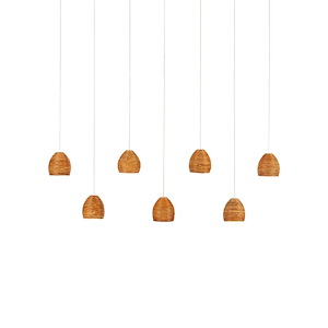 Beehive - 7 Light Rectangular Pendant-9 Inches Tall and 57 Inches Wide - 1297458