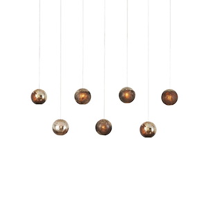 Pathos - 7 Light Rectangular Pendant-12 Inches Tall and 57 Inches Wide - 1296903