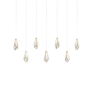 Glace - 7 Light Rectangular Pendant-22 Inches Tall and 57 Inches Wide - 1296904