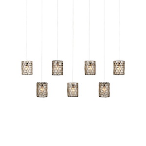 Regatta - 7 Light Rectangular Pendant-13 Inches Tall and 57 Inches Wide - 1296896