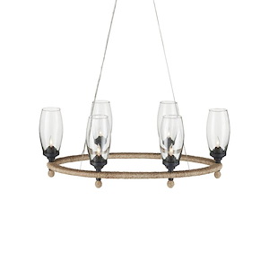 Hightider - 6 Light Oval Chandelier-12 Inches Tall and 36 Inches Wide - 1296916