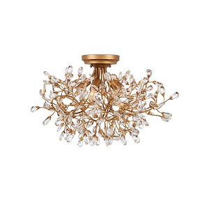 Crystal Bud - 5 Light Semi-Flush Mount In Contemporary Style-13.5 Inches Tall and 24 Inches Wide - 1316643