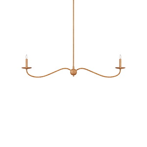 Saxon - 2 Light Linear Chandelier In Traditional Style-14 Inches Tall and 43.25 Inches Wide - 1316647