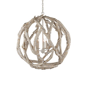Driftwood - 3 Light Orb Chandelier In Coastal Style-31 Inches Tall and 29 Inches Wide - 1316653