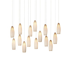 Parish - 15 Light Rectangular Pendant In Contemporary Style-20.5 Inches Tall and 48 Inches Wide - 1316703