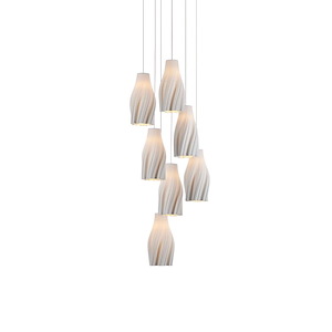 Posh - 7 Light Round Multi-Drop Pendant-20.5 Inches Tall and 13 Inches Wide - 1348367
