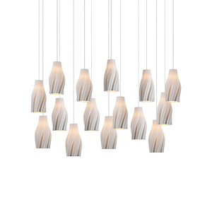 Posh - 15 Light Linear Multi-Drop Pendant-20.5 Inches Tall and 48 Inches Wide - 1348369