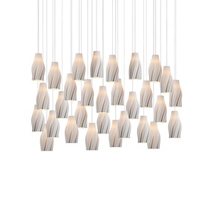 Posh - 30 Light Linear Multi-Drop Pendant-20.5 Inches Tall and 54 Inches Wide - 1348370