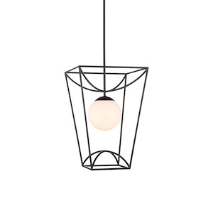 Rochefort - 1 Light Small Outdoor Hanging Lantern-24 Inches Tall and 14 Inches Wide - 1343525