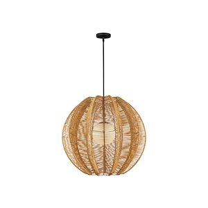Barbary - 1 Light Fluted Outdoor Pendant-30 Inch Tall and 33.25 Inch Wide - 1374458