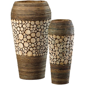 Oblong - slice Vases - 10.25 Inches Wide by 20.25 Inches High