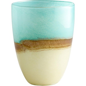 Turquoise Earth - Medium Decorative Vase - 7 Inches Wide by 9.25 Inches High