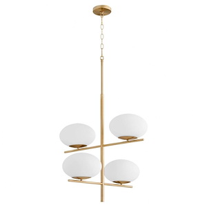 Pod - 4 Light small Chandelier-26 Inches Tall and 24 Inches Wide