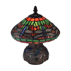 Red Dragonfly Tiffany - 1 Light Accent Lamp