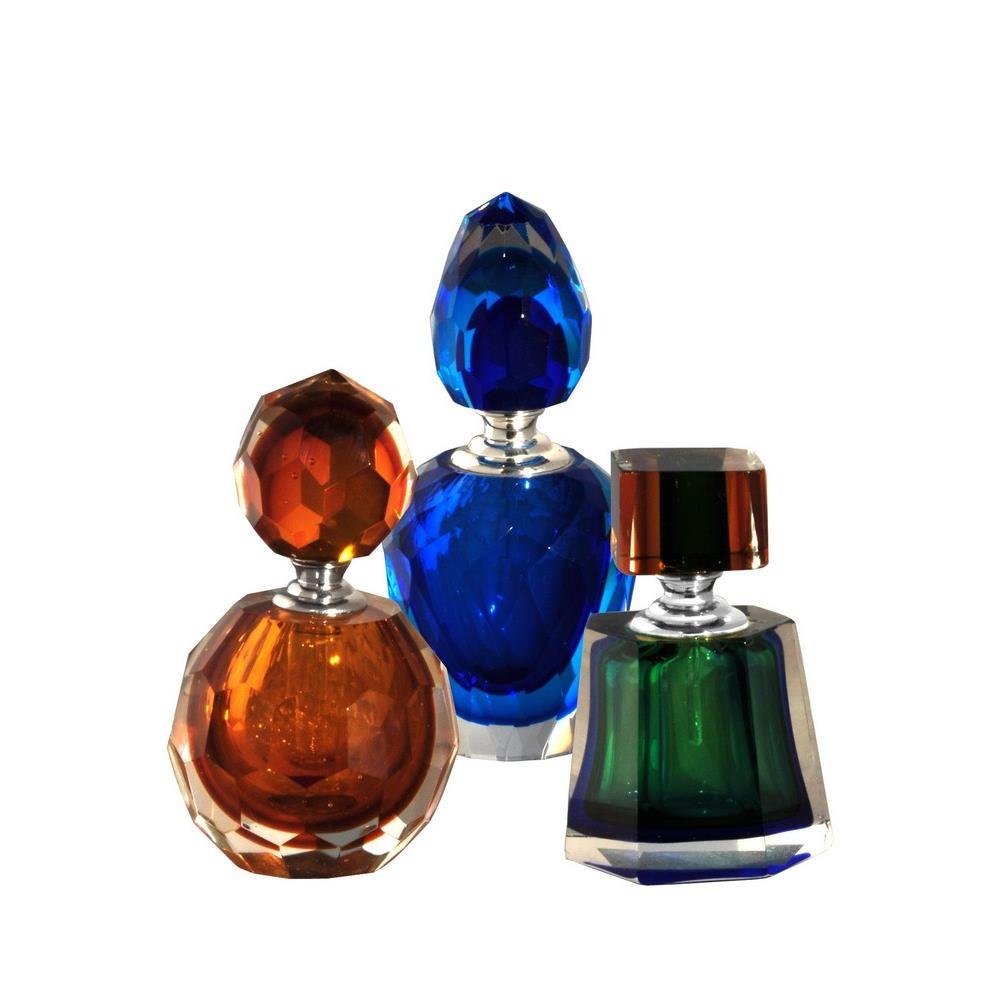 Set Of Glass Vials And Bottles With Multicolored Liquid Various