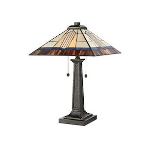 Dale Tiffany Lamps TT21171 Alcira Jewel - 1 Light Tiffany Table Lamp, Coffee, 19