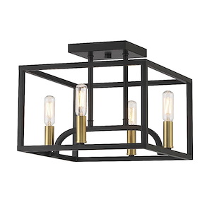 Uptown - 4 Light Semi-Flush Mount In Modern Style-10 Inches Tall and 12 Inches Wide